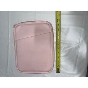Light Pink Padded Tech Organizer Travel Case Tablet Sleeve Zip Around Pouch